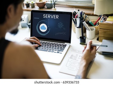 Cloud Network Online Storage Database Server Graphic