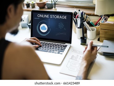 Cloud Network Online Storage Database Server Graphic
