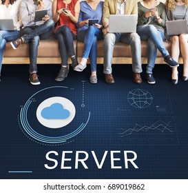 Cloud Network Online Storage Database Server Graphic