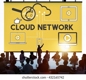 Cloud Network Storage Technology Connection Concept