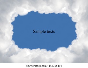cloud on blue background,idea box,cloud box.