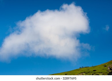 cloud over the hill