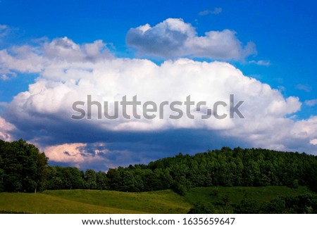 Cloud over the mountain, approaching storm, family farm, Webster County, West Virginia, USA 