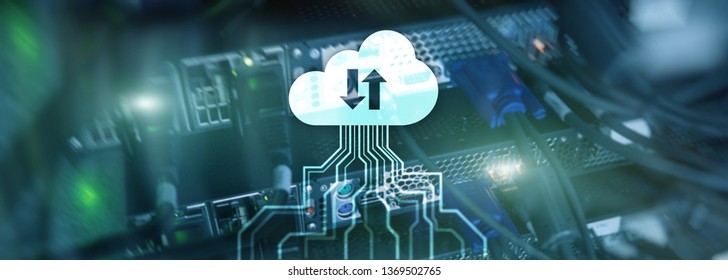 CLoud Server And Computing, Data Storage And Processing. Internet And Technology Concept. Technology Banner.