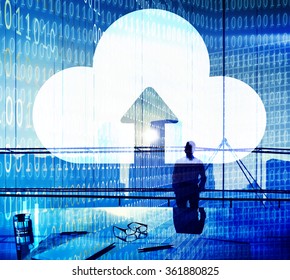 Cloud Share Storage Information Network Download Concept