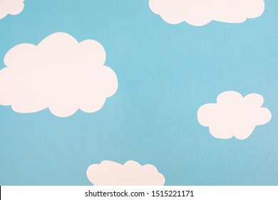 Cloud Sky Blue Wall Background Image.