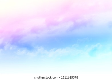 Cloud and sky with a pastel colored background. Sweet color