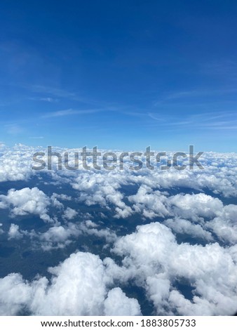 Cloud and sky view from flight windown