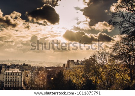 Cloud sky view from Monmart. Paris