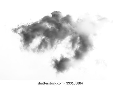 Cloud And Smoke Isolated On White, Background And Texture