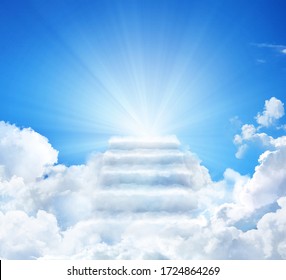 Cloud stairway to Heaven. Stairs in sky. Concept Religion background - Shutterstock ID 1724864269