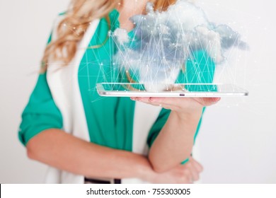 Cloud storage, the concept of using the tablet
