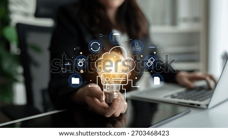 A cloud storage and data synchronization service ecosystem. A concept of cloud computing for file storage, backup, and sharing across devices. Motif