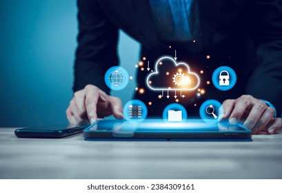 cloud storage folder document Management (DMS) online digital database computer search for business information internet on cloud documentation electronic storage platform for company technology
