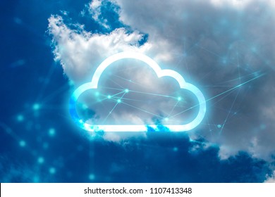 cloud storage with networking internet digital technology, ai data system connecting to link global information, security of social, web net of online business, server global