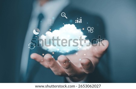 Cloud storage server. concept of Backup in computer data systems and cloud digital technology. multi data security, and a platform on the internet. transfer and recovery online