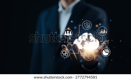 Cloud storage server. Concept of Backup in computer data systems and cloud digital technology. multi data security, and a platform on the internet. transfer and recovery online