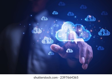 cloud technology concept Global network of metaverse systems exchange of information global business Megatrends on the Internet for Telecommunication