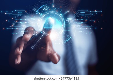cloud technology concept Global network of metaverse systems exchange of information global business Megatrends on the Internet for Telecommunication	
