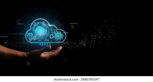 cloud technology concept Global network of global business Megatrends on the Internet for Telecommunication.	