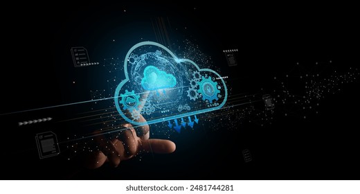 cloud technology concept Global network of global business Megatrends on the Internet for Telecommunication