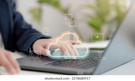 Cloud technology concept Global network of metaverse systems exchange of information global business Megatrends on the Internet for Telecommunication
