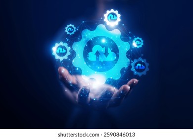 cloud technology concept Global network of metaverse systems exchange of information global business Megatrends on the Internet for Telecommunication	
