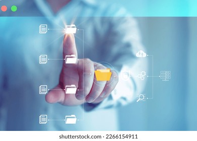 Cloud technology and Data storage concept, Concept of Exchange information and data with internet cloud technology.FTP(File Transfer Protocol) files receiver. File sharing isometric.rring documents