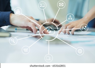 Cloud technology. Data storage. Networking and internet service concept. - Powered by Shutterstock - Get 15% off with code: PIKWIZARD15