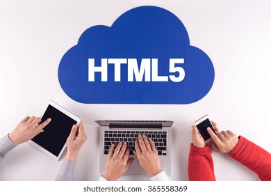 Cloud technology with HTML5 concept