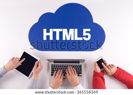 Cloud technology with HTML5 concept