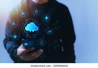 Cloud Technology Large Storage Networking And Internet Concepts Metaverse System, Internet Of Things, New Technology Bigdata.