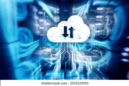 Cloud technology, networking, data storage. Internet concept.