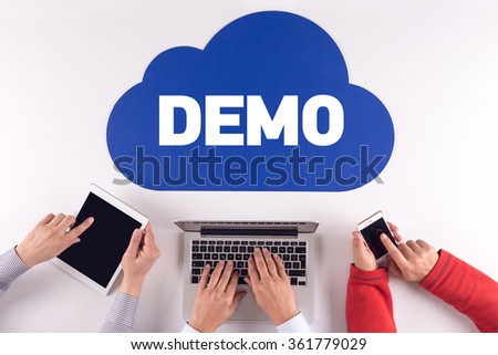 Cloud technology with a word DEMO