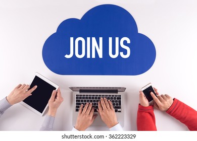 Cloud technology with a word JOIN US