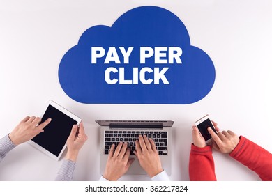 Cloud technology with a word PAY PER CLICK