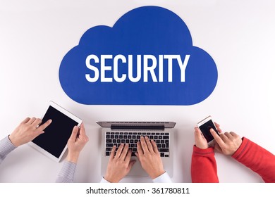 Cloud technology with a word SECURITY