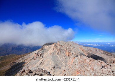 cloud at the top of the mountain