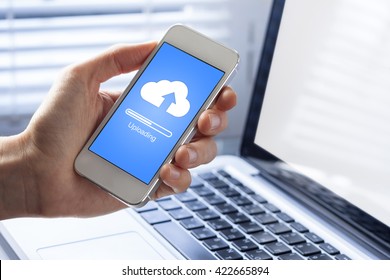 Cloud uploading from mobile phone for file sharing and collaboration