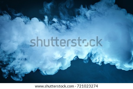 cloud of vapor. dark blue background. nobody