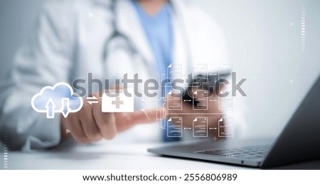 Cloud-based medical record management system for efficient and secure healthcare solutions. Digital transformation in patient care