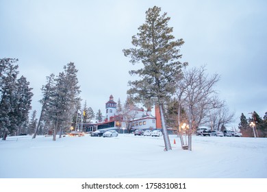 Cloudcroft, USA - January 30 2013: The Lodge Hotel In Town Of Cloudcroft In New Mexico After A Winter Snow Storm