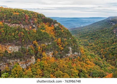 Cloudland Canyon State Park Overlook View During Autumn In  Rising Fawn Georgia