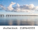The clouds above the broken bridge off of Bahia Honda State Park looked as if they were making an "Okay" hand signal and the soft reflections in the foreground allow the viewer to see the scale.