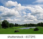 Clouds Above a Pond