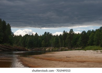 clouds above river