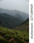 Clouds Begin To Pass Through Valley Below Lewis Creek Trail In Kings Canyon National Park