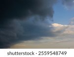 Clouds in the blue sky Panoramic image texture background graphic resources design Meteorology, heaven hope peace concept.