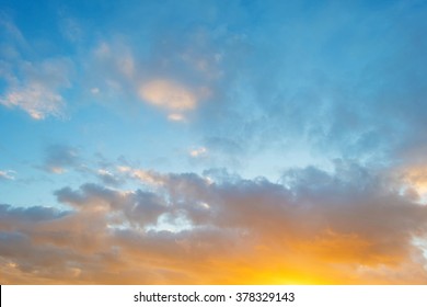 Clouds in a blue sky in winter - Shutterstock ID 378329143