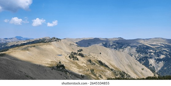 Clouds casting shadows on the Olympic peaks